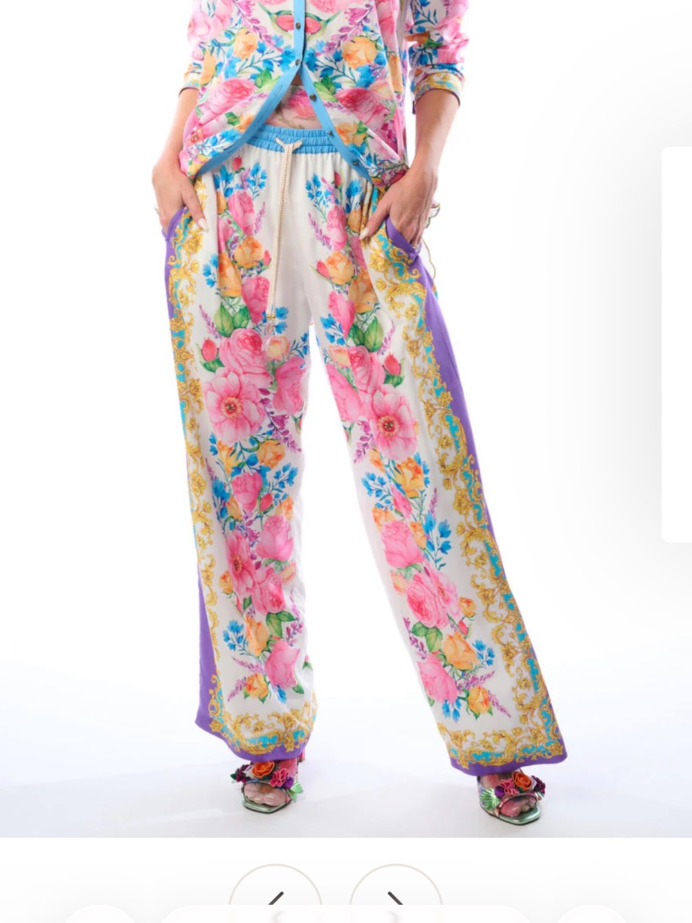 NWT Aratta Silent Journey- Blossom Pants- White Floral